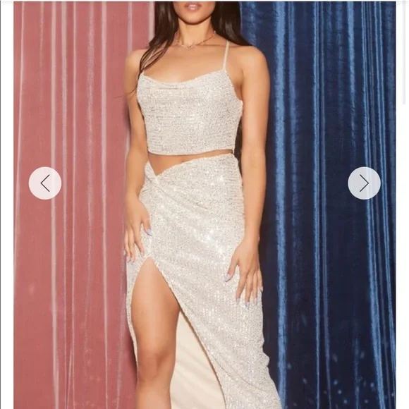 Forever 21 Skirts Sequin Silver Cami And Skirt Set Nye Or